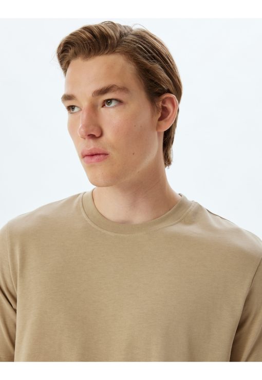 Tricou din bumbac cu model uni-BARBATI/IMBRACAMINTE/Tricouri si maiouri-IMBRACAMINTE/Tricouri si maiouri