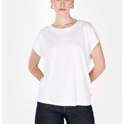 Tricou lejer cu decolteu la baza gatului-FEMEI/IMBRACAMINTE/Tricouri si maiouri-IMBRACAMINTE/Tricouri si maiouri