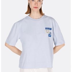 Tricou lejer cu decolteu la baza gatului-FEMEI/IMBRACAMINTE/Tricouri si maiouri-IMBRACAMINTE/Tricouri si maiouri