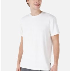 Tricou lejer cu decolteu la baza gatului-BARBATI/IMBRACAMINTE/Tricouri si maiouri-IMBRACAMINTE/Tricouri si maiouri