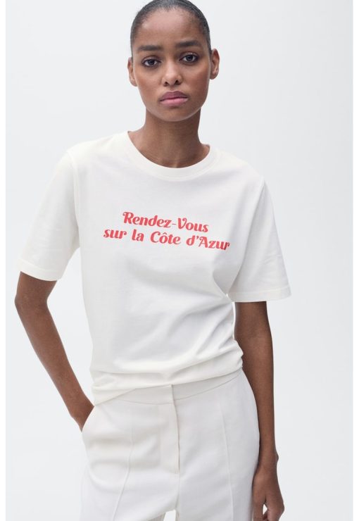 Tricou lejer cu imprimeu-FEMEI/IMBRACAMINTE/Tricouri si maiouri-IMBRACAMINTE/Tricouri si maiouri