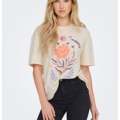Tricou lejer cu imprimeu grafic-FEMEI/IMBRACAMINTE/Tricouri si maiouri-IMBRACAMINTE/Tricouri si maiouri