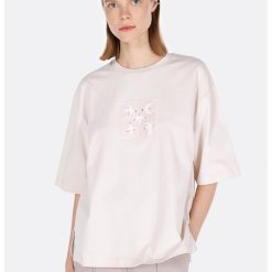 Tricou lejer cu imprimeu grafic-FEMEI/IMBRACAMINTE/Tricouri si maiouri-IMBRACAMINTE/Tricouri si maiouri