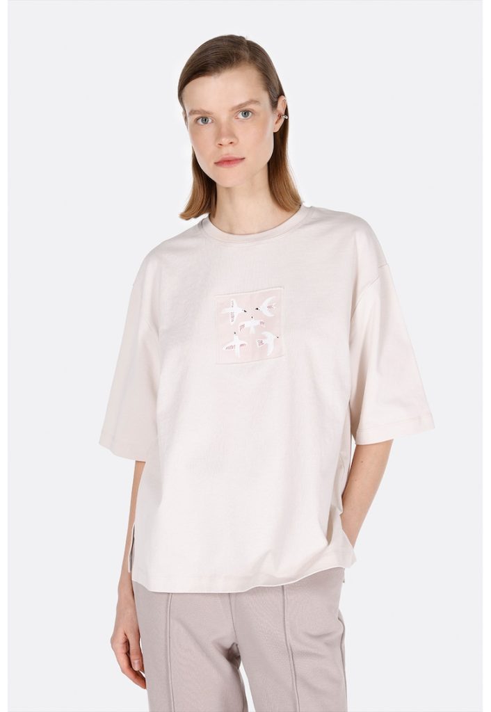 Tricou lejer cu imprimeu grafic-FEMEI/IMBRACAMINTE/Tricouri si maiouri-IMBRACAMINTE/Tricouri si maiouri
