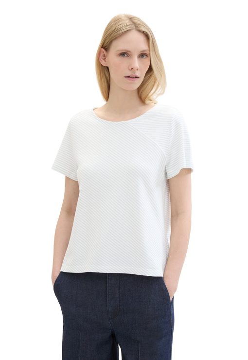 Tricou lejer de bumbac cu dungi-FEMEI/IMBRACAMINTE/Tricouri si maiouri-IMBRACAMINTE/Tricouri si maiouri