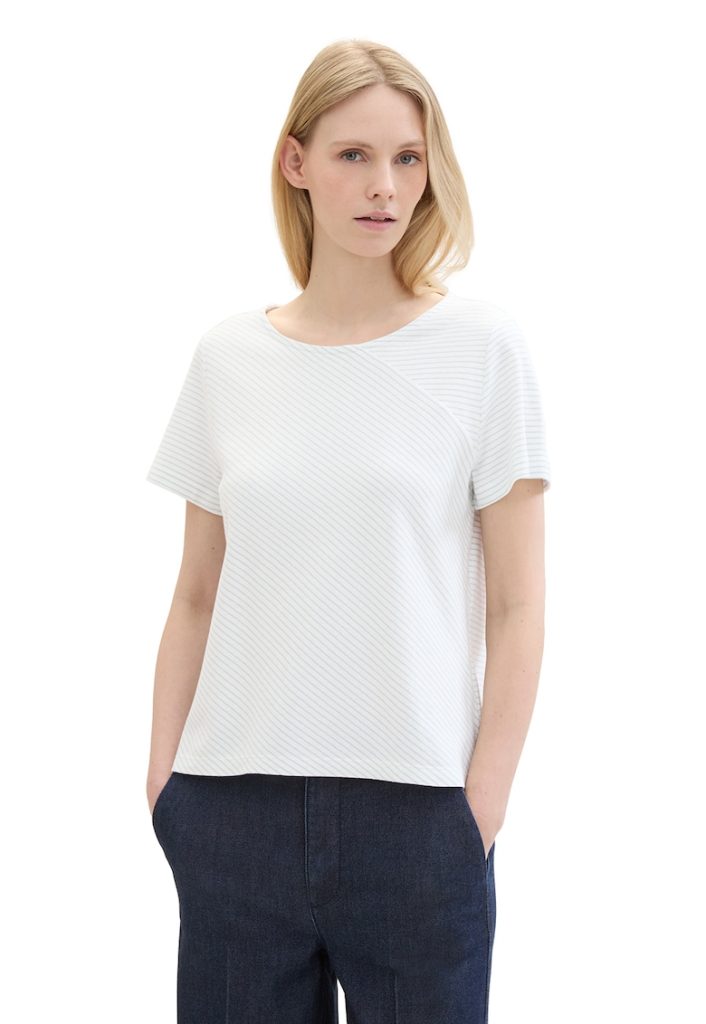 Tricou lejer de bumbac cu dungi-FEMEI/IMBRACAMINTE/Tricouri si maiouri-IMBRACAMINTE/Tricouri si maiouri