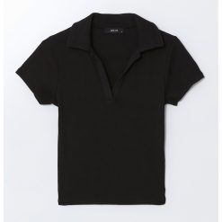 Tricou polo cu croiala cambrata-FEMEI/IMBRACAMINTE/Tricouri si maiouri-IMBRACAMINTE/Tricouri si maiouri