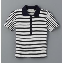 Tricou polo cu dungi-FEMEI/IMBRACAMINTE/Tricouri si maiouri-IMBRACAMINTE/Tricouri si maiouri