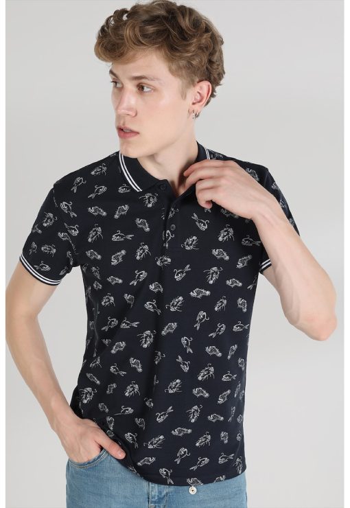 Tricou polo cu imprimeu-BARBATI/IMBRACAMINTE/Tricouri si maiouri-IMBRACAMINTE/Tricouri si maiouri