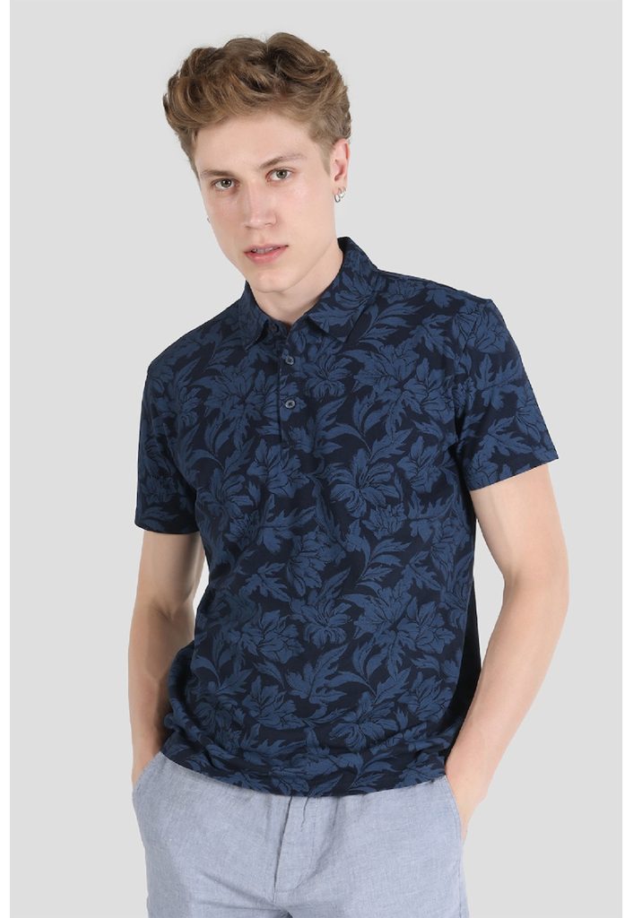 Tricou polo cu imprimeu floral-BARBATI/IMBRACAMINTE/Tricouri si maiouri-IMBRACAMINTE/Tricouri si maiouri