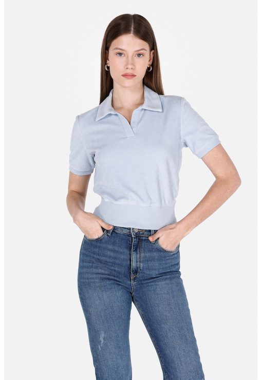 Tricou polo cu terminatie elastica-FEMEI/IMBRACAMINTE/Camasi-IMBRACAMINTE/Camasi
