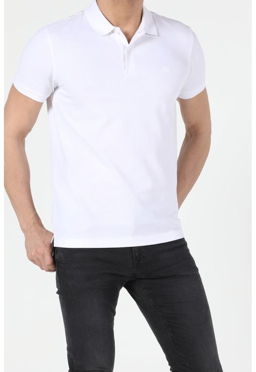 Tricou polo de bumbac cu model uni-BARBATI/IMBRACAMINTE/Tricouri si maiouri-IMBRACAMINTE/Tricouri si maiouri
