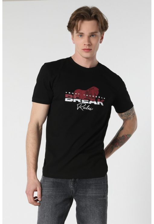 Tricou regular fit cu imprimeu-BARBATI/IMBRACAMINTE/Tricouri si maiouri-IMBRACAMINTE/Tricouri si maiouri