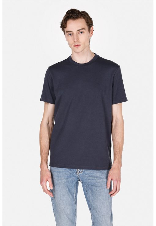 Tricou regular fit din bumbac cu decolteu la baza gatului-BARBATI/IMBRACAMINTE/Tricouri si maiouri-IMBRACAMINTE/Tricouri si maiouri