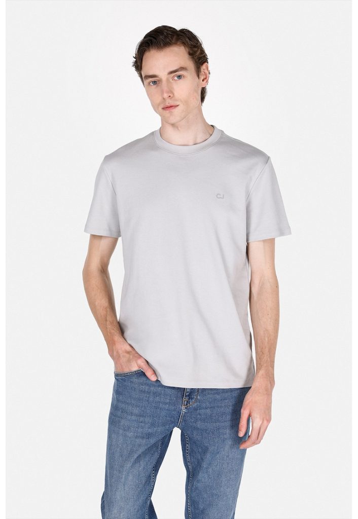 Tricou regular fit din bumbac cu decolteu la baza gatului-BARBATI/IMBRACAMINTE/Tricouri si maiouri-IMBRACAMINTE/Tricouri si maiouri