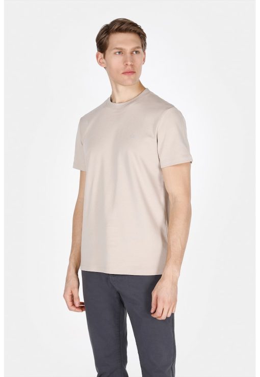 Tricou regular fit din bumbac cu decolteu la baza gatului-BARBATI/IMBRACAMINTE/Tricouri si maiouri-IMBRACAMINTE/Tricouri si maiouri