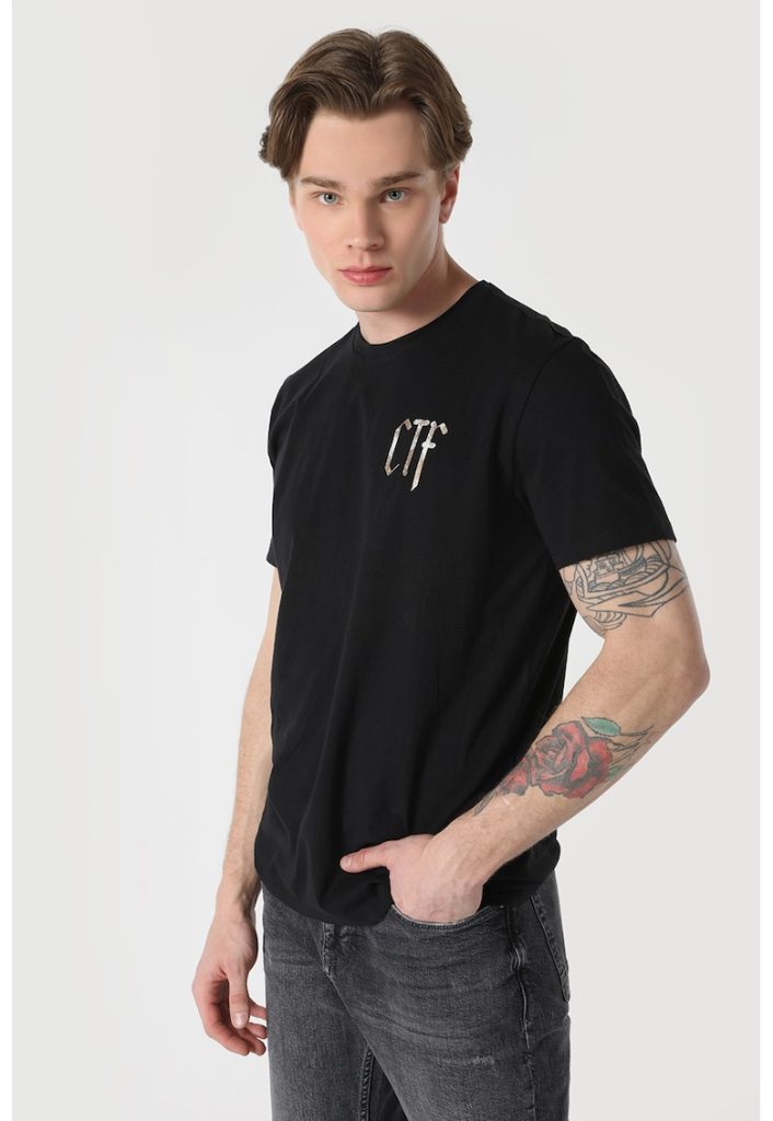 Tricou regular fit din bumbac cu imprimeu pe partea din spate-BARBATI/IMBRACAMINTE/Tricouri si maiouri-IMBRACAMINTE/Tricouri si maiouri