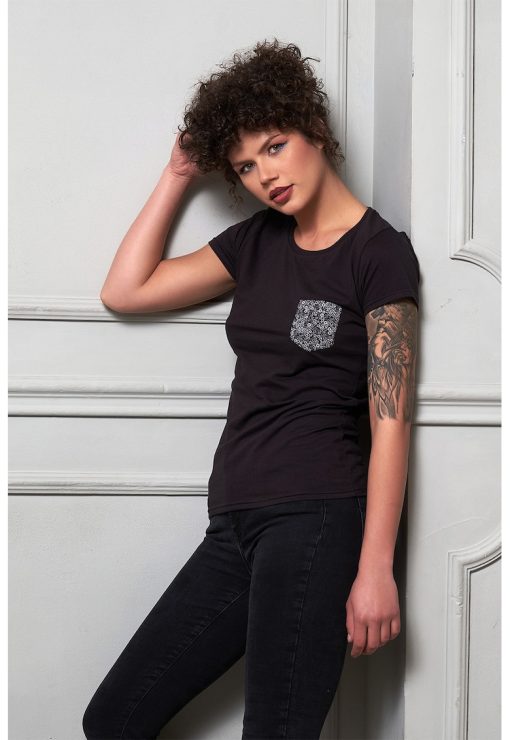 Tricou slim fit cu buzunar pe piept-FEMEI/IMBRACAMINTE/Tricouri si maiouri-IMBRACAMINTE/Tricouri si maiouri