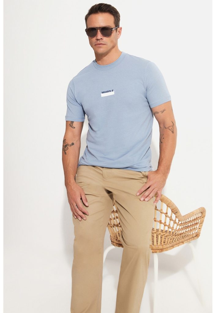 Tricou slim fit din amestec de bumbac-BARBATI/IMBRACAMINTE/Tricouri si maiouri-IMBRACAMINTE/Tricouri si maiouri