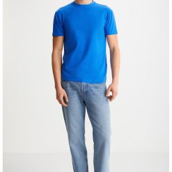 Tricou slim fit din amestec de bumbac cu decolteu la baza gatului Tiago-BARBATI/IMBRACAMINTE/Tricouri si maiouri-IMBRACAMINTE/Tricouri si maiouri