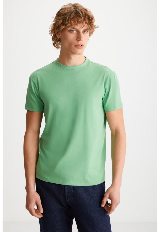 Tricou slim fit din amestec de bumbac cu decolteu la baza gatului Tiago-BARBATI/IMBRACAMINTE/Tricouri si maiouri-IMBRACAMINTE/Tricouri si maiouri