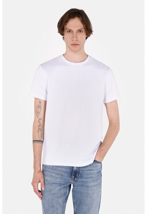 Tricou striat cu decolteu la baza gatului-BARBATI/IMBRACAMINTE/Tricouri si maiouri-IMBRACAMINTE/Tricouri si maiouri