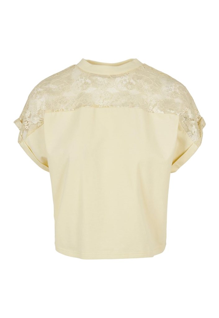Tricou supradimensionat cu insertie de dantela-FEMEI/IMBRACAMINTE/Tricouri si maiouri-IMBRACAMINTE/Tricouri si maiouri