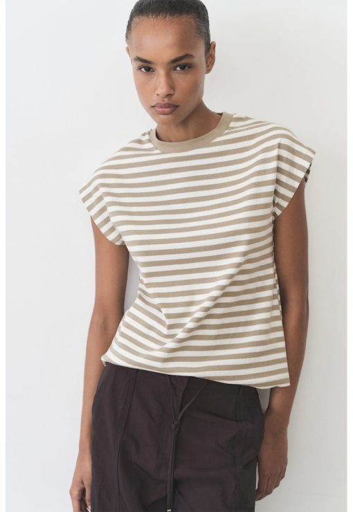 Tricou tricotat fin cu model in dungi-FEMEI/IMBRACAMINTE/Tricouri si maiouri-IMBRACAMINTE/Tricouri si maiouri