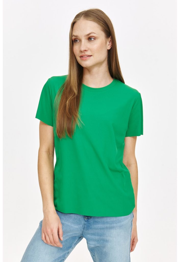 Tricou uni cu decolteu la baza gatului-FEMEI/IMBRACAMINTE/Tricouri si maiouri-IMBRACAMINTE/Tricouri si maiouri