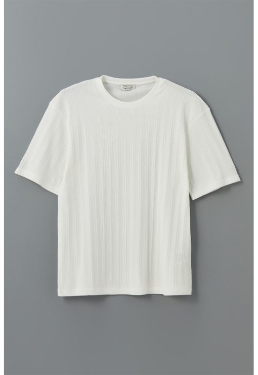 Tricou uni cu decolteu la baza gatului-BARBATI/IMBRACAMINTE/Tricouri si maiouri-IMBRACAMINTE/Tricouri si maiouri
