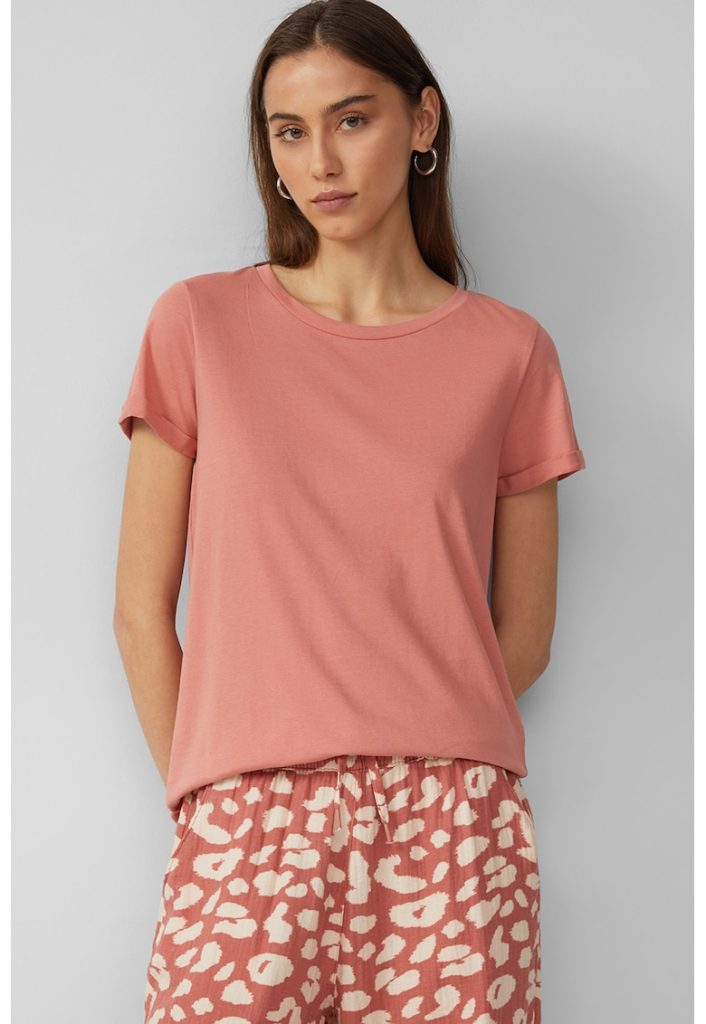 Tricou uni cu decolteu rotund-FEMEI/IMBRACAMINTE/Tricouri si maiouri-IMBRACAMINTE/Tricouri si maiouri