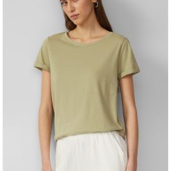 Tricou uni cu decolteu rotund-FEMEI/IMBRACAMINTE/Tricouri si maiouri-IMBRACAMINTE/Tricouri si maiouri