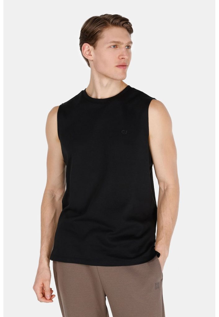 Tricou uni din bumbac - fara maneci-BARBATI/IMBRACAMINTE/Tricouri si maiouri-IMBRACAMINTE/Tricouri si maiouri