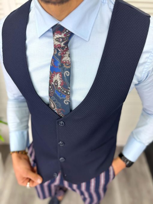 Vesta barbati eleganta bleumarin 11834-Veste > Veste barbati elegante