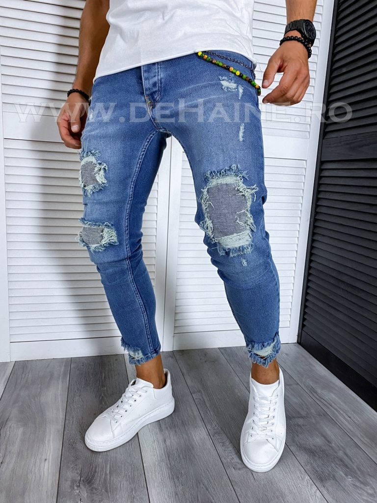 Blugi barbati conici albastri B6016  D4-5.1-Blugi barbati