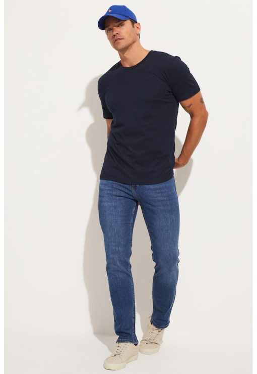 Blugi skinny cu model uni-BARBATI/IMBRACAMINTE/Blugi-IMBRACAMINTE/Blugi
