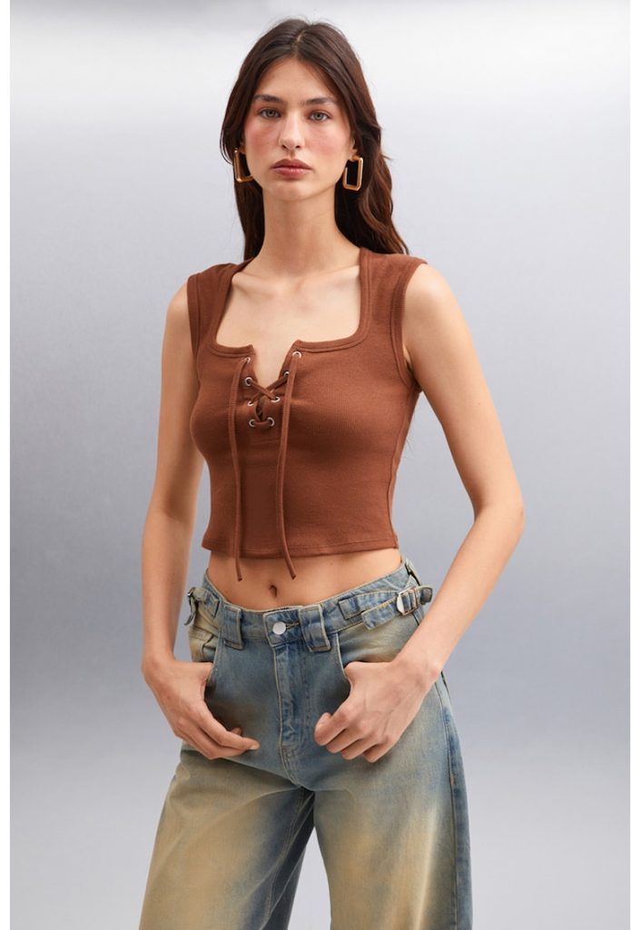 Bluza crop cu decolteu patrat-FEMEI/IMBRACAMINTE/Bluze-IMBRACAMINTE/Bluze