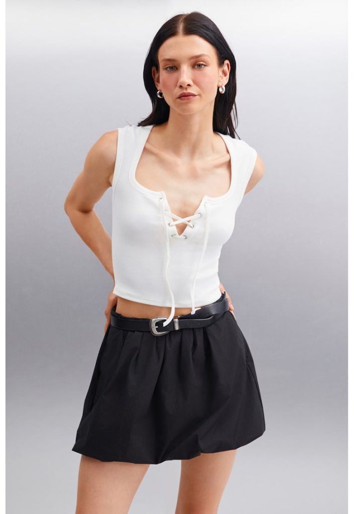 Bluza crop cu decolteu patrat-FEMEI/IMBRACAMINTE/Bluze-IMBRACAMINTE/Bluze