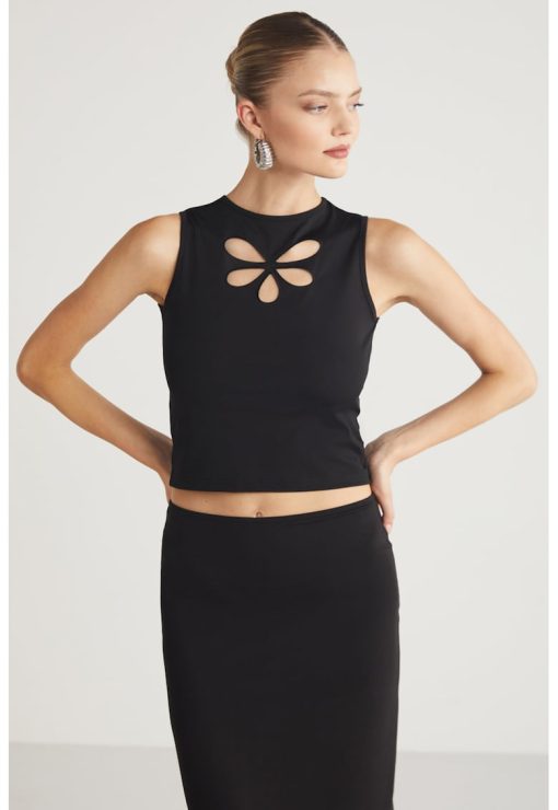 Bluza crop cu decupaje Arlanda-FEMEI/IMBRACAMINTE/Bluze-IMBRACAMINTE/Bluze