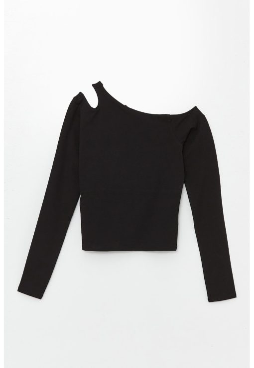 Bluza crop din amestec de bumbac-FEMEI/IMBRACAMINTE/Bluze-IMBRACAMINTE/Bluze