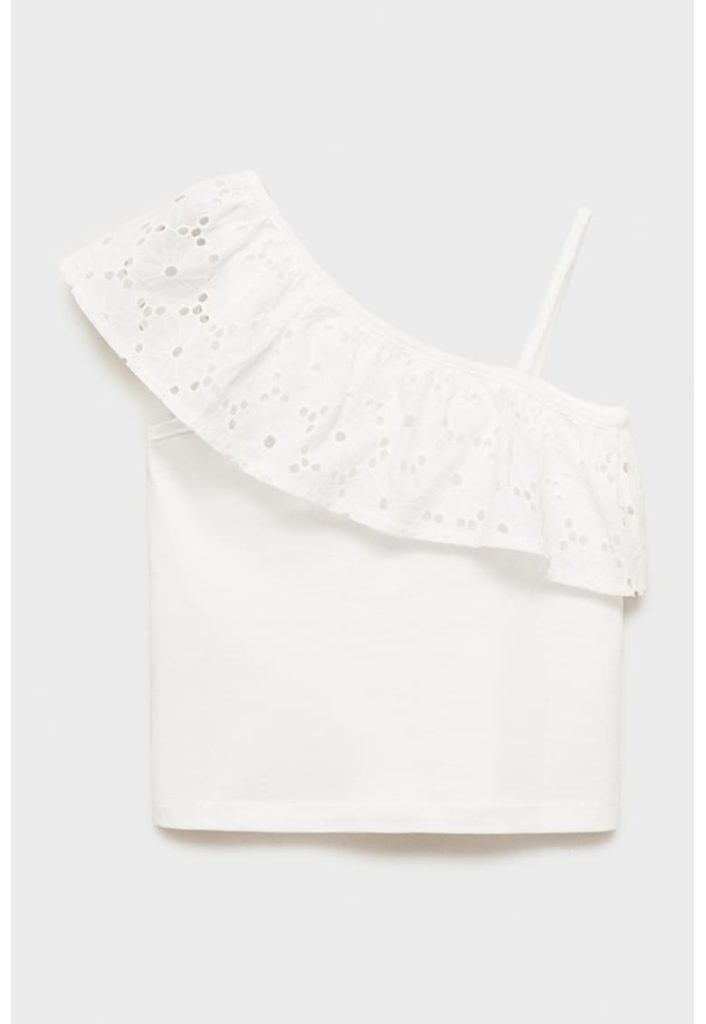 Bluza cu decolteu pe un umar si volane-FETE/IMBRACAMINTE/Bluze-IMBRACAMINTE/Bluze