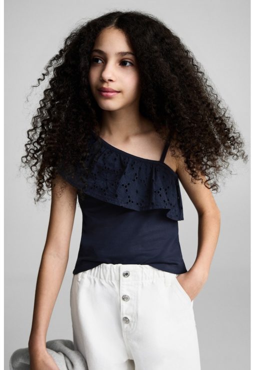 Bluza cu decolteu pe un umar si volane-FETE/IMBRACAMINTE/Bluze-IMBRACAMINTE/Bluze