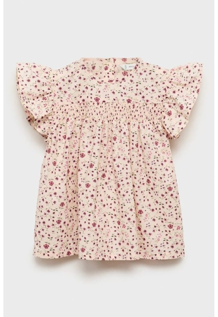 Bluza cu fenta cu nasturi si imprimeu-FETE/IMBRACAMINTE/Bluze-IMBRACAMINTE/Bluze