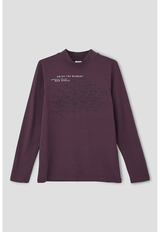 Bluza cu imprimeu si guler scurt-BAIETI/IMBRACAMINTE/Bluze-IMBRACAMINTE/Bluze