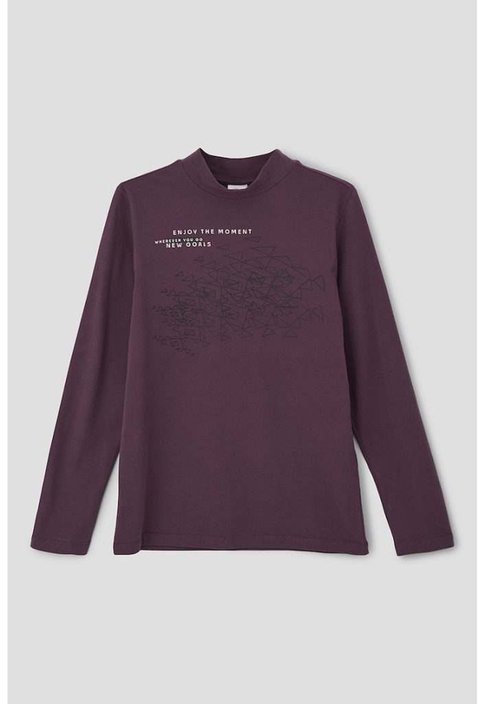 Bluza cu imprimeu si guler scurt-BAIETI/IMBRACAMINTE/Bluze-IMBRACAMINTE/Bluze
