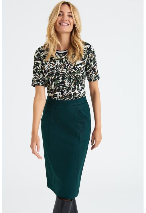 Bluza cu imprimeu si maneci cazute-FEMEI/IMBRACAMINTE/Bluze-IMBRACAMINTE/Bluze