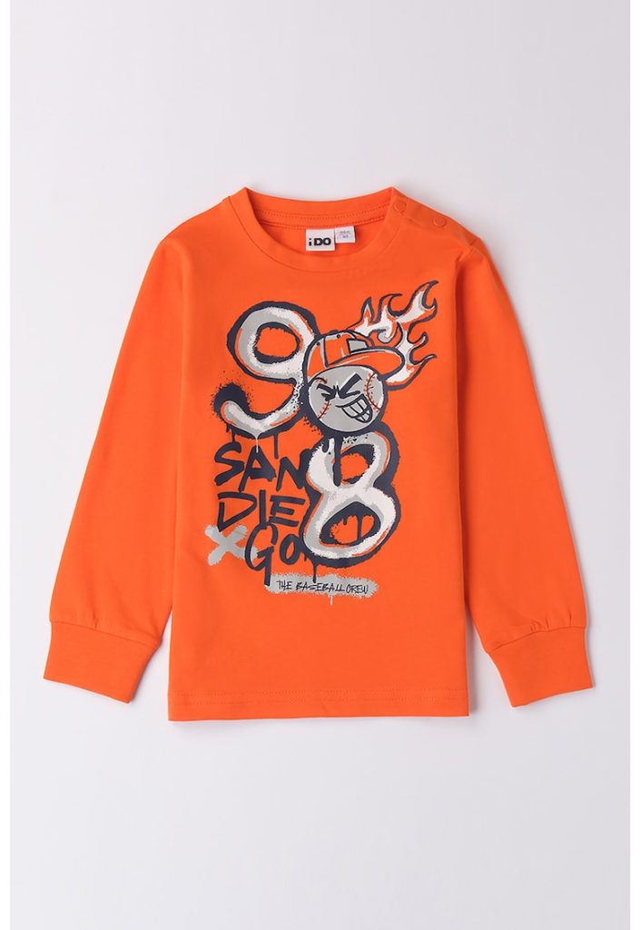 Bluza cu imprimeu si mansete elastice-BAIETI/IMBRACAMINTE/Bluze-IMBRACAMINTE/Bluze