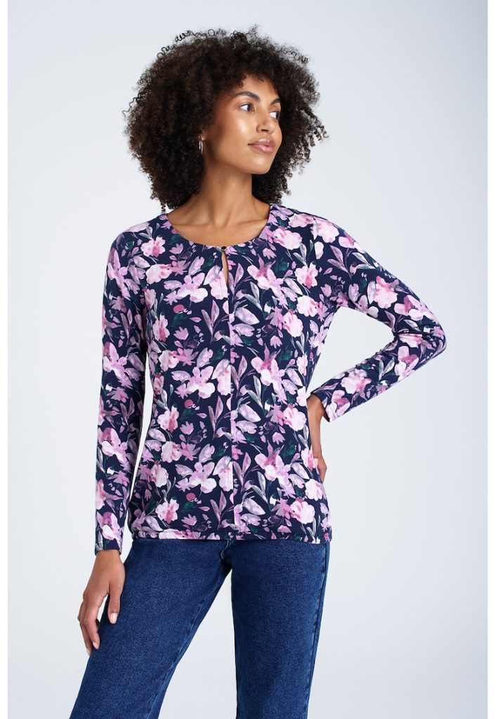 Bluza cu imprimeu si terminatie elastica-FEMEI/IMBRACAMINTE/Bluze-IMBRACAMINTE/Bluze