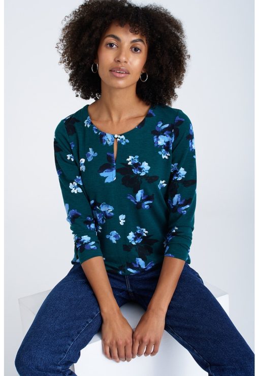 Bluza cu imprimeu si terminatie elastica-FEMEI/IMBRACAMINTE/Bluze-IMBRACAMINTE/Bluze