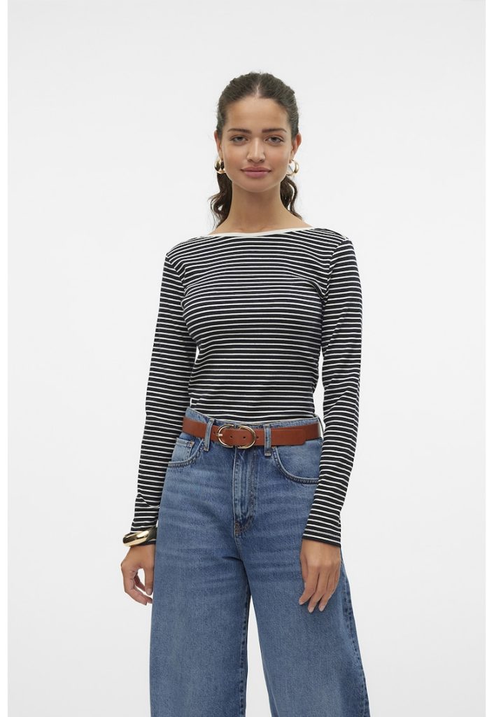 Bluza cu maneci lungi si model in dungi-FEMEI/IMBRACAMINTE/Bluze-IMBRACAMINTE/Bluze